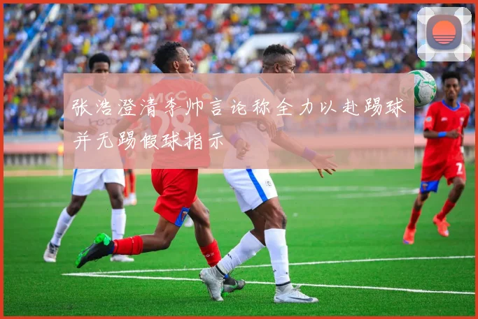 张浩澄清李帅言论称全力以赴踢球并无踢假球指示